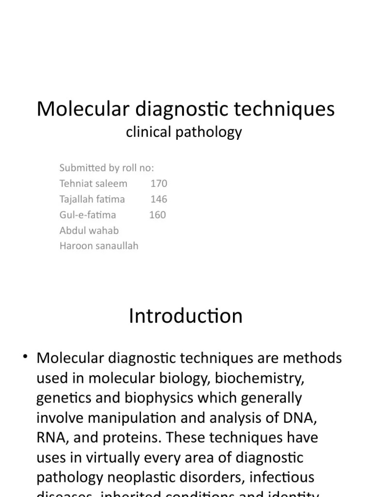 Molecular Diagnostic Techniques | PDF | Polymerase Chain Reaction ...