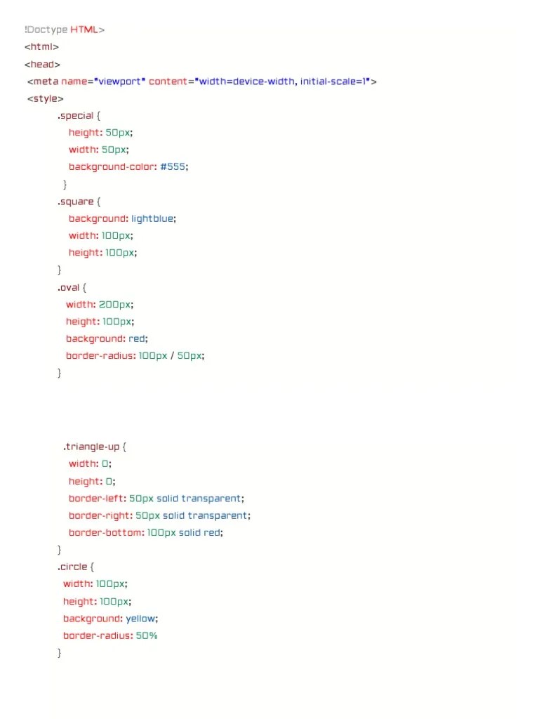 Shapes HTML & Css | PDF