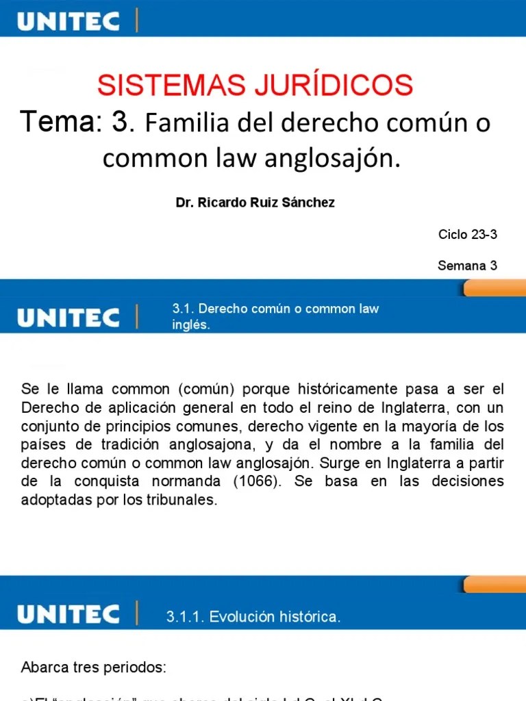Semana 3 Sistemas Jurídicos | PDF | Precedente | Ley Común