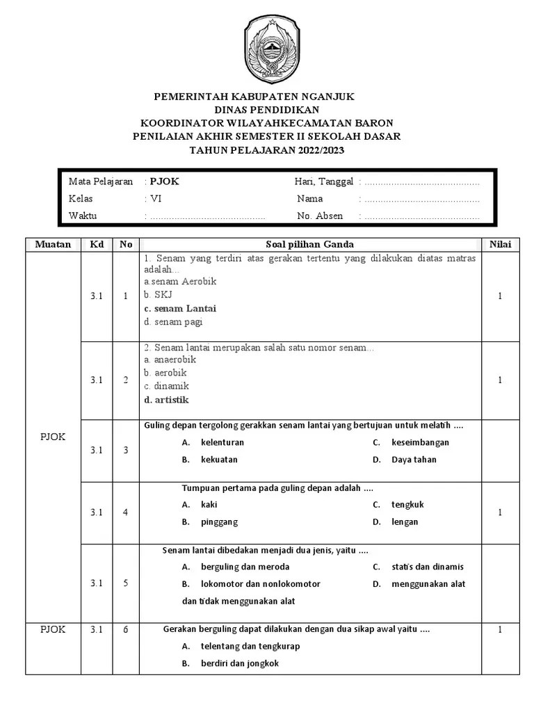 Soal Kelas 6 Pas SM 1 2022-2023 | PDF