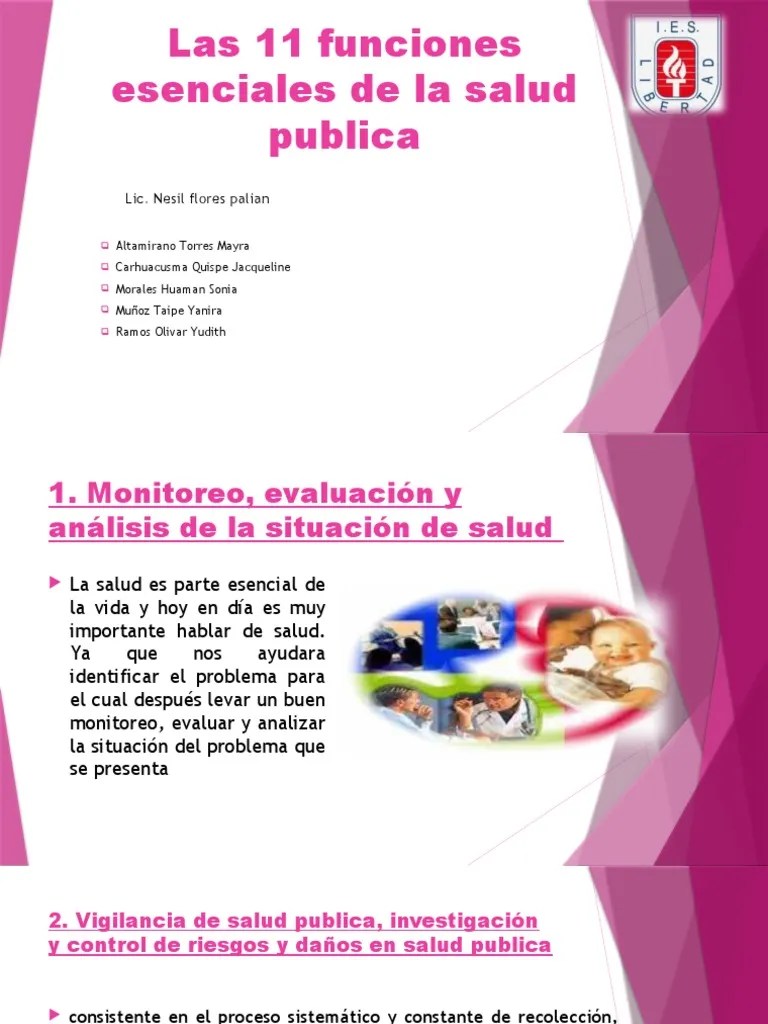 Las 11 Funciones Esenciales De La Salud Publica | PDF
