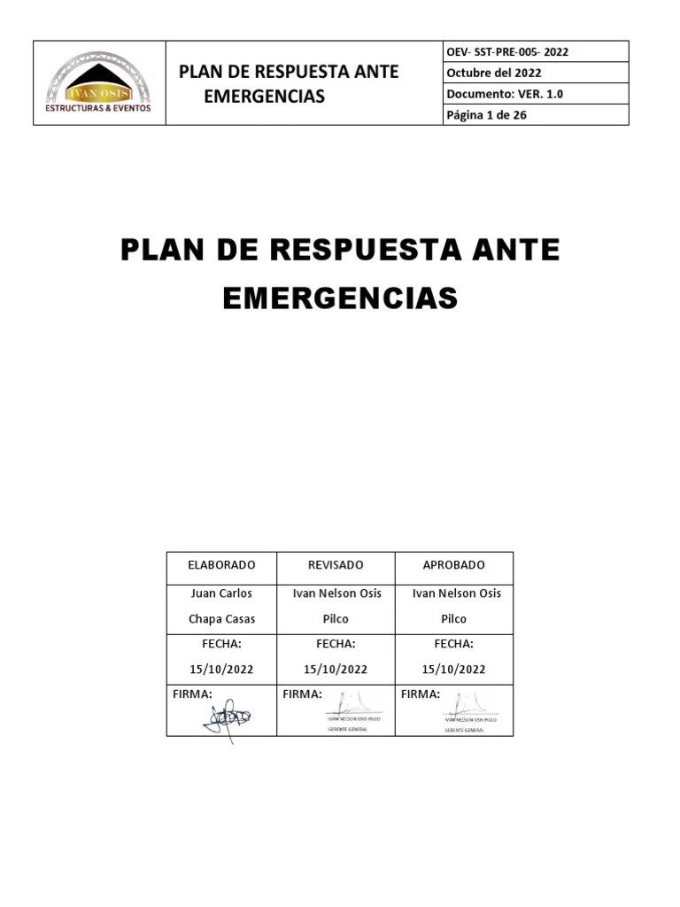 Plan De Contingencia Y Emergencia | PDF | Combustión | Primeros Auxilios