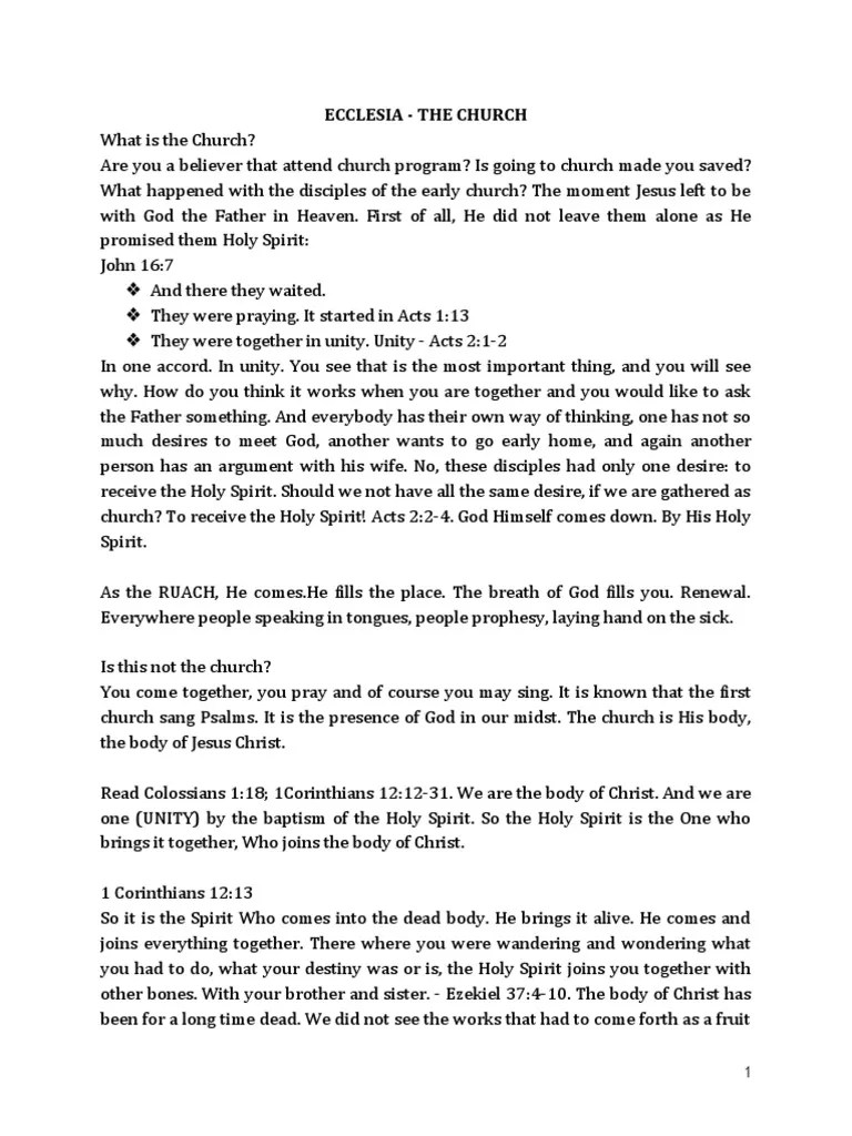 Ecclesia - The Church | PDF | Jesus | Hebrew Bible