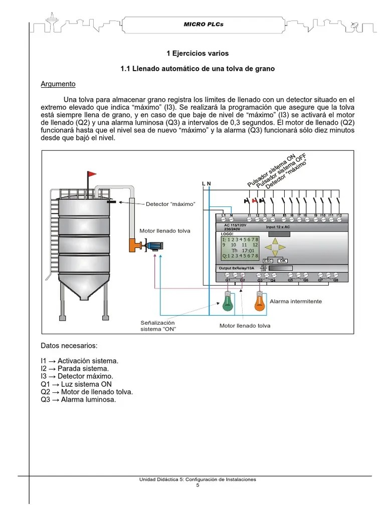 Ejercicos De Automatismos Con PLC | PDF | Controlador Lógico Programable | Ingeniería De Control