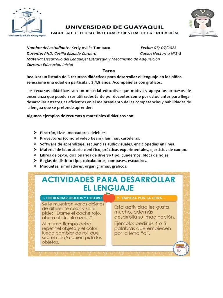Recursos Didácticos Para El Desarrollo Del Lenguaje | PDF