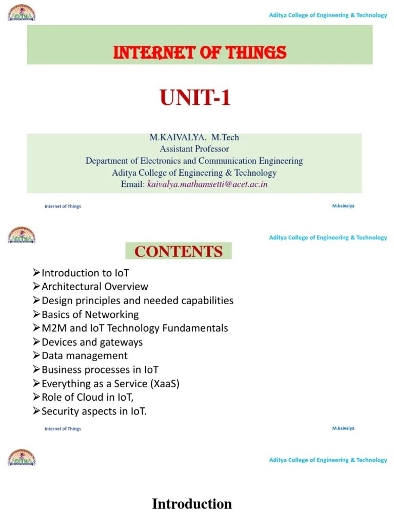 IoT R19 Unit 1 | PDF | Internet Of Things | Computer Network