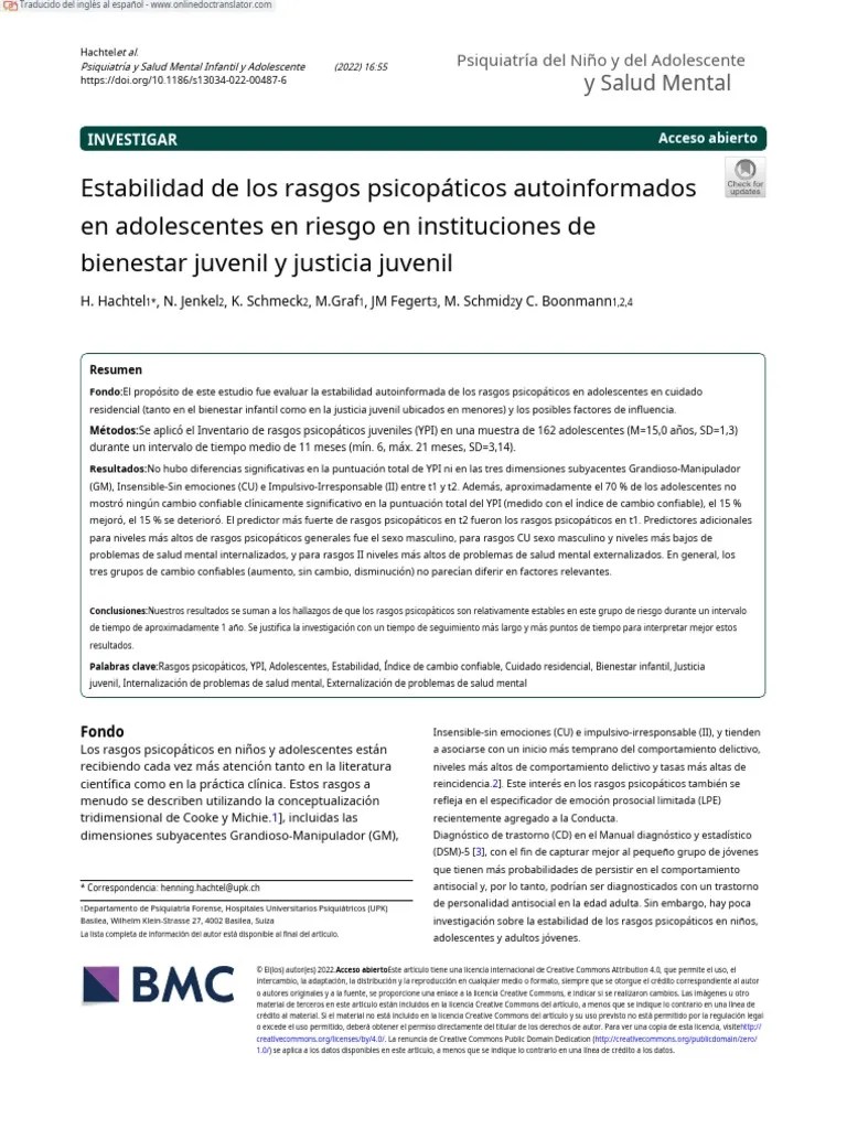 Psiquiatra Y Salud Mental Infantil Y Adolescente - En.es | PDF | Adultos | Psicopatía