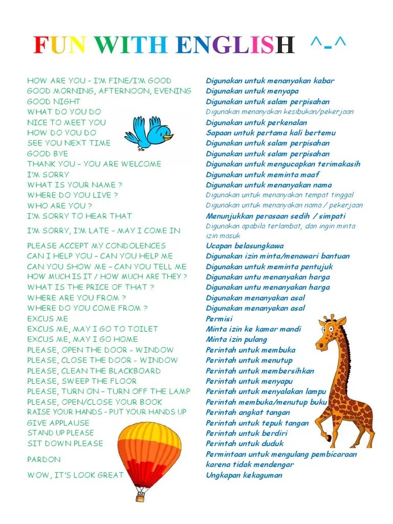 Fun With English  PDF.