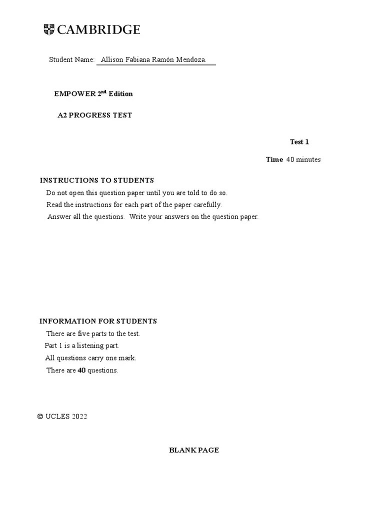 Unit Progress Test 1 - Version Lesson | Download Free PDF | Linguistics | Human Communication