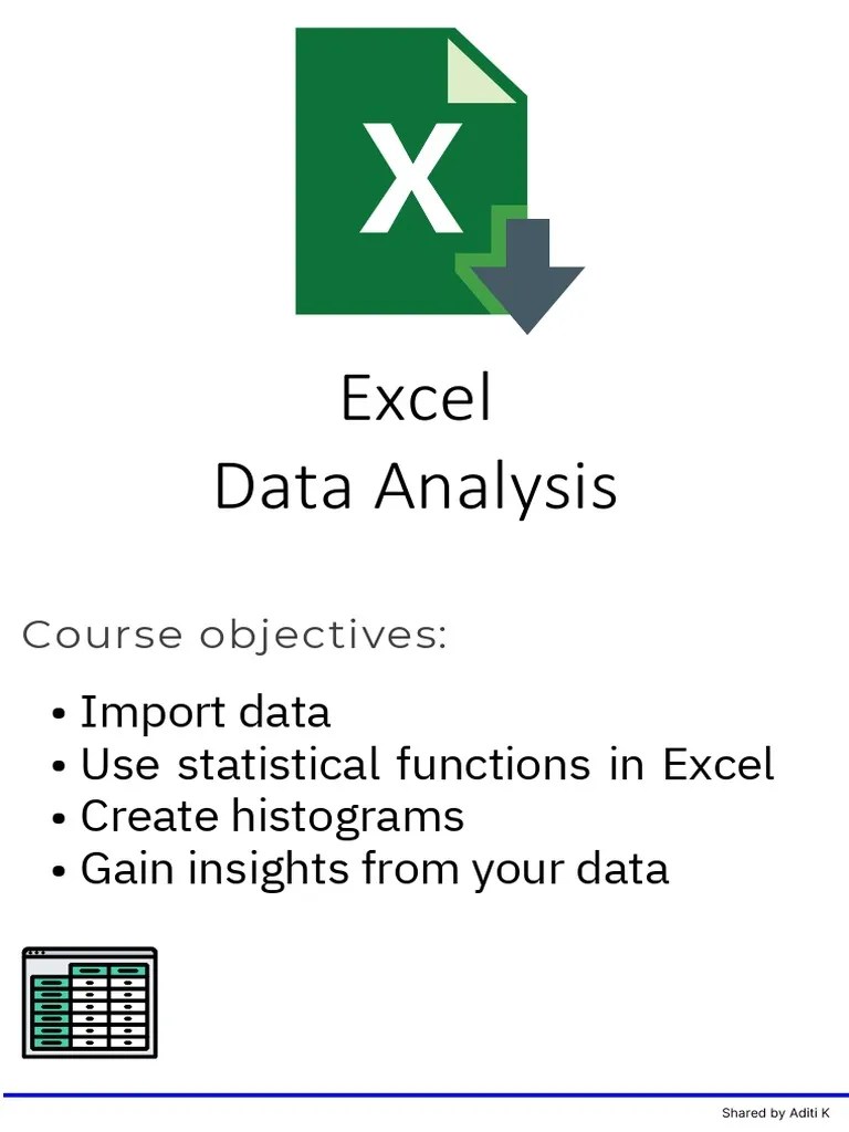 Microsoft Excel Data Analysis For Beginners, Intermediate And Expert | PDF | Student's T Test ...