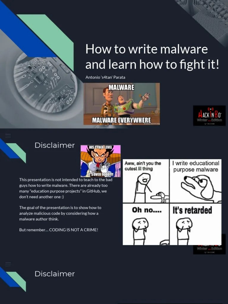 How To Write Malware And Learn How To Fight It! | PDF | Malware ...