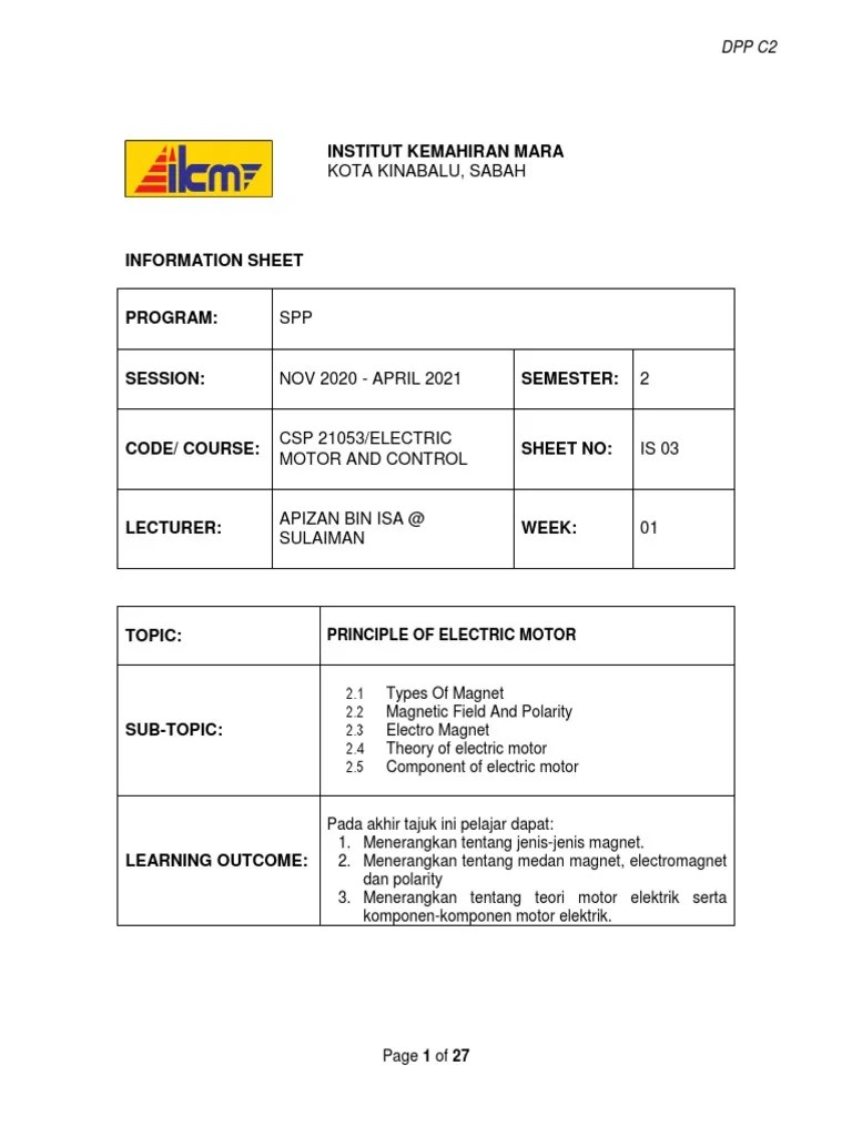 03-Is-Principle Of Electric Motor | PDF