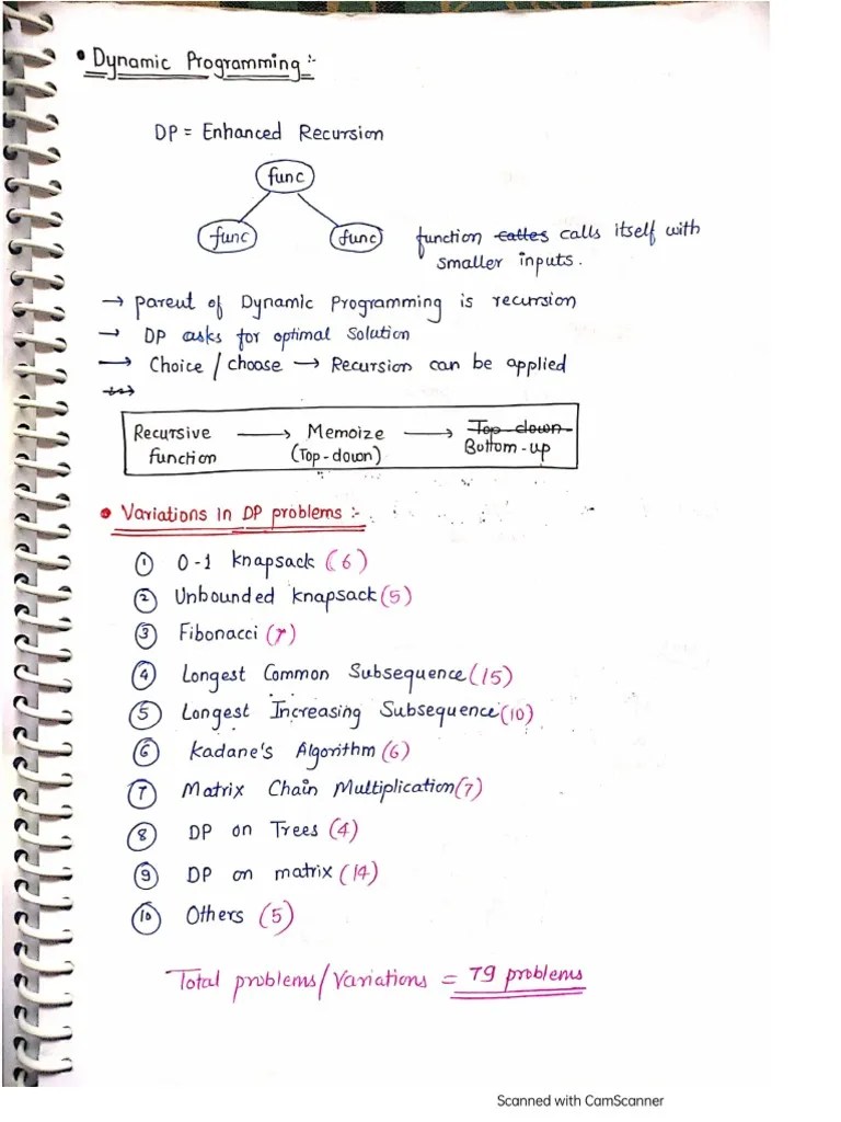 Dynamic Programming Handwritten Notes | PDF