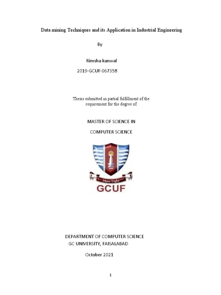 Data Mining Techniques And Its Application In Industrial Engineerin1 ...