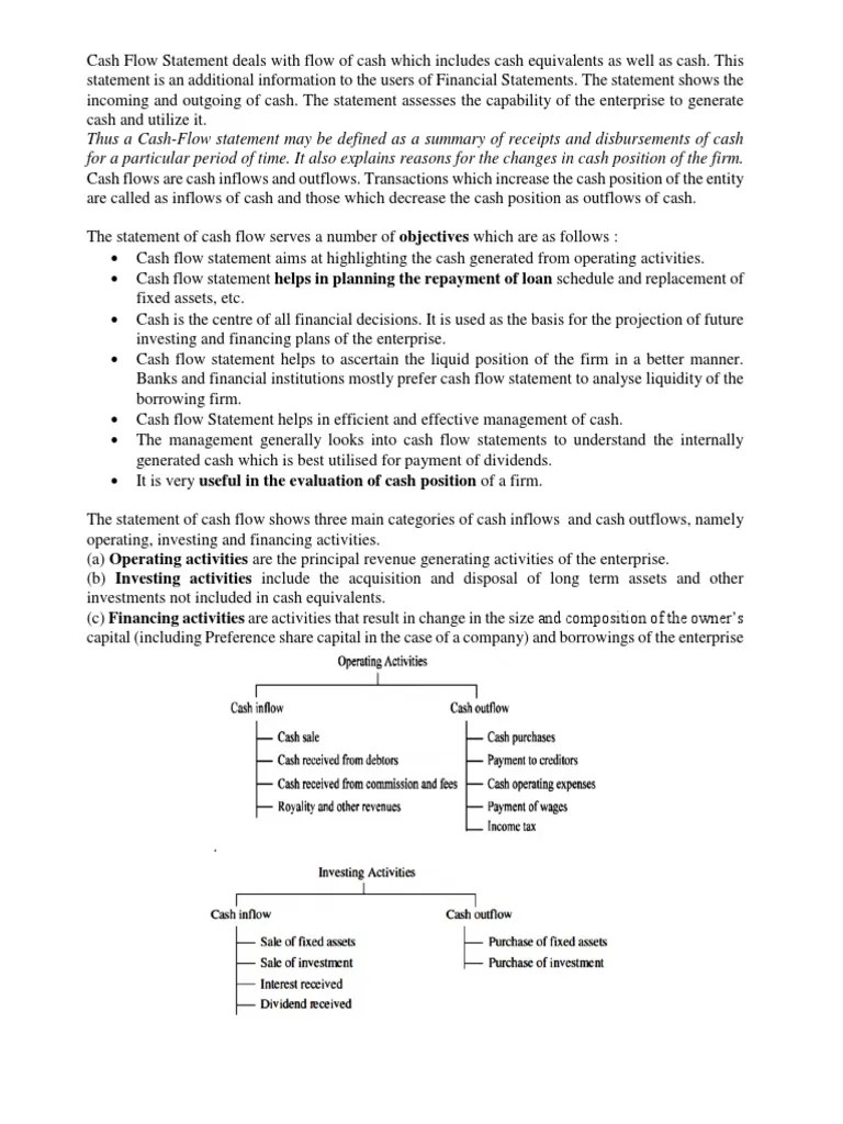 Cash Flow-Working Capital Notes | PDF | Cash Flow Statement | Dividend