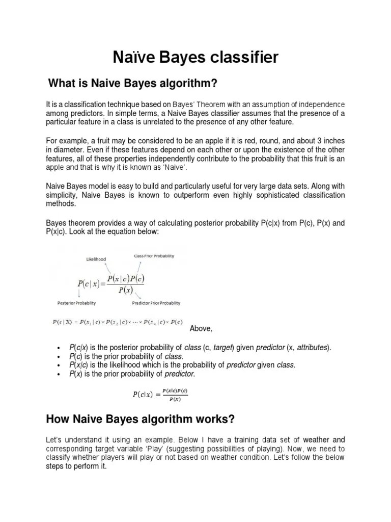 Naïve Bayes Classifier | PDF