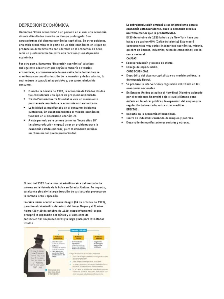 Depresion Económica | PDF | Gran Depresion | Superproducción