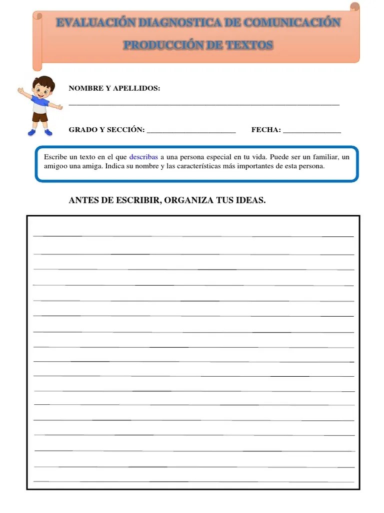 Evaluación Diagnostica Comunicación - Producción | PDF