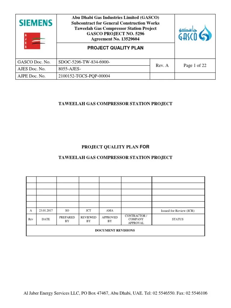 Project Quality Plan | PDF