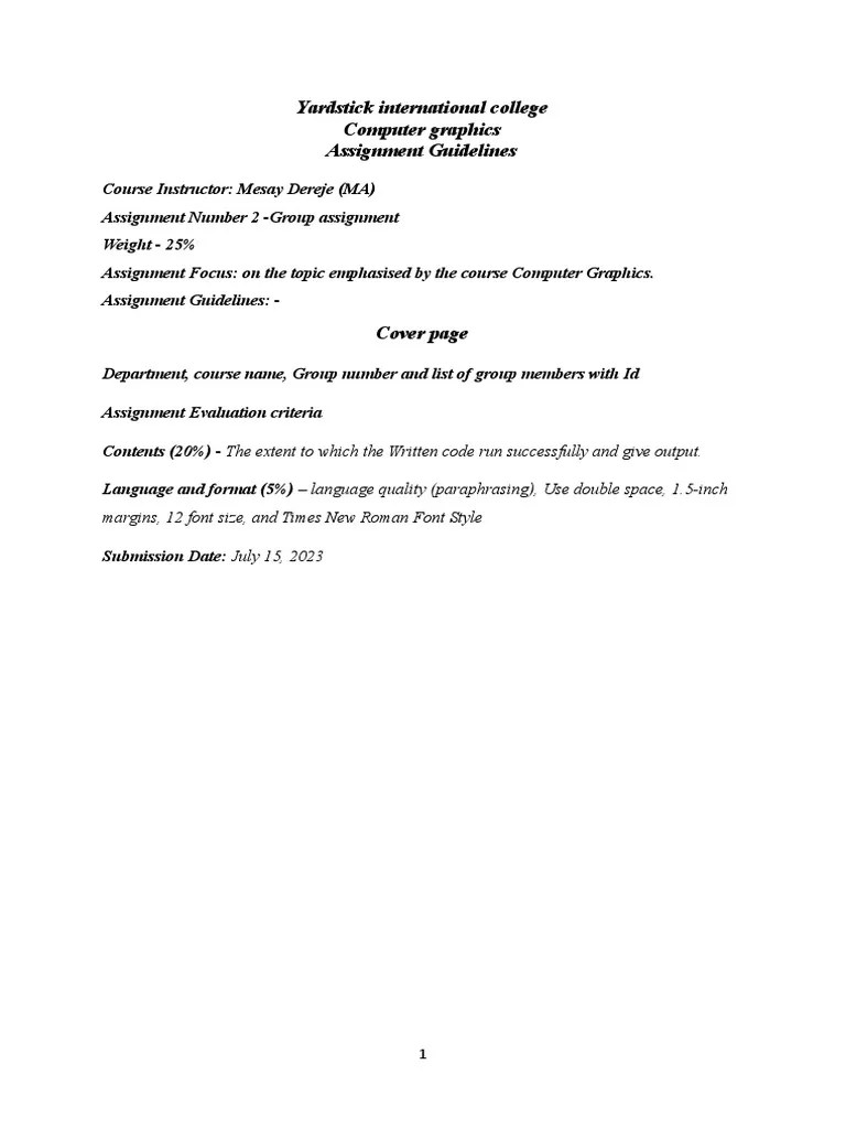 Computer Graphics Assignment 2 | PDF