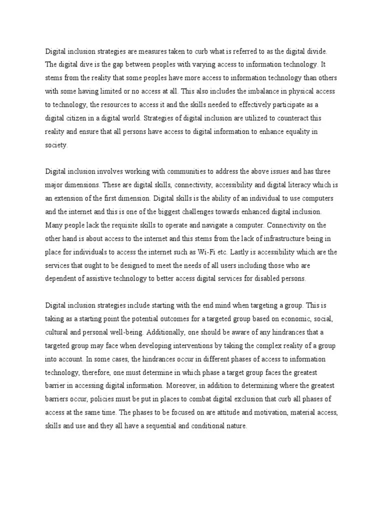 Digital Inclusion Strategies | PDF
