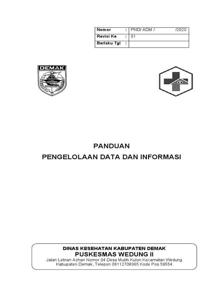Contoh Panduan Pengelolaan Data Dan Informasi Di Puskesmas | PDF