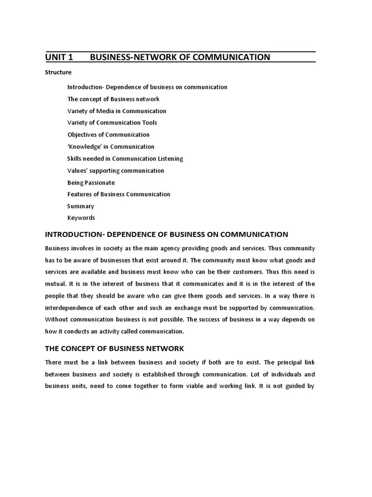 Unit - 1 Business Communication | PDF