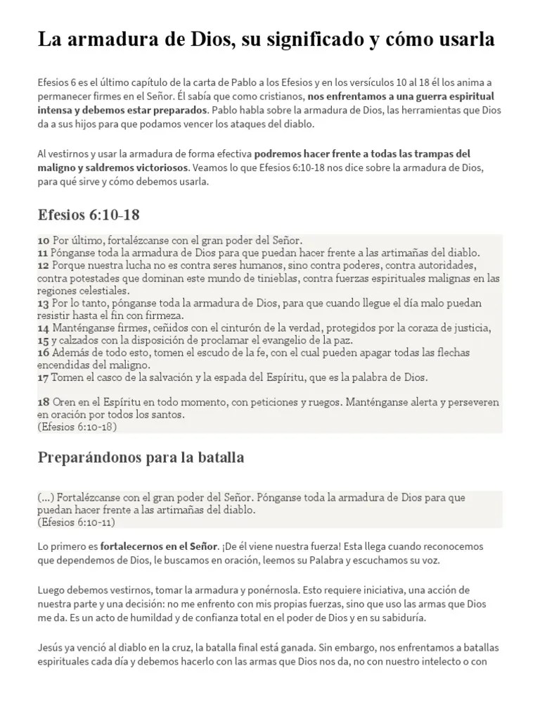 La Armadura De Dios | PDF | Cristo (título) | Oración
