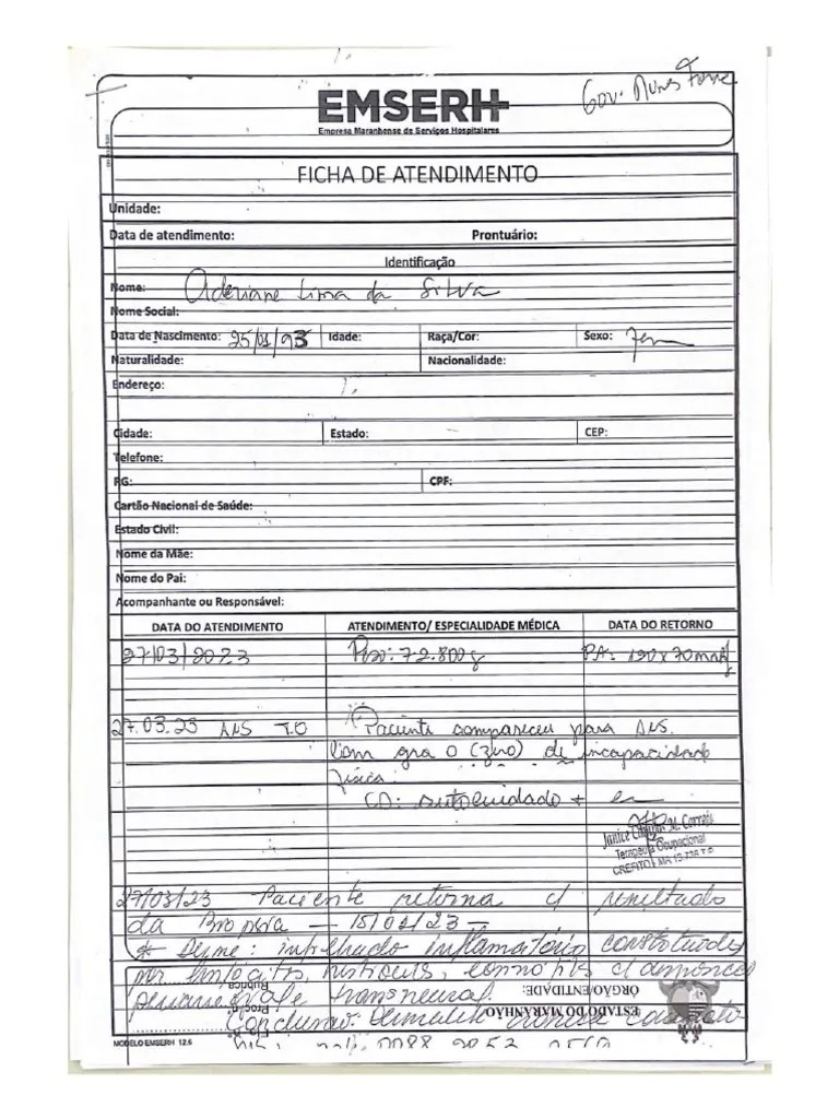 Ficha De Atendimento - Compressed | PDF