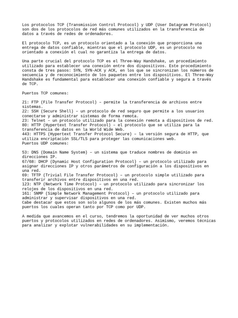 Protocolos Comunes (UDP, TCP) Y El Famoso Three-Way Handshake | PDF