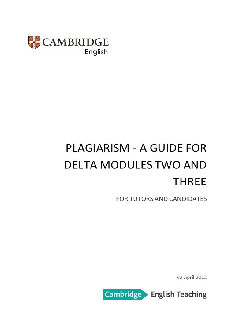 Plagiarism A Guide For Delta Modules Two And Three | PDF