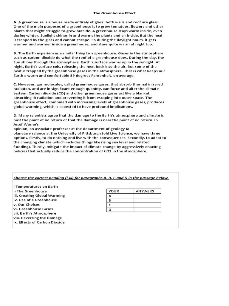 Ielts Reading Practice Danielmateo | PDF | Greenhouse Effect | Atmosphere Of Earth