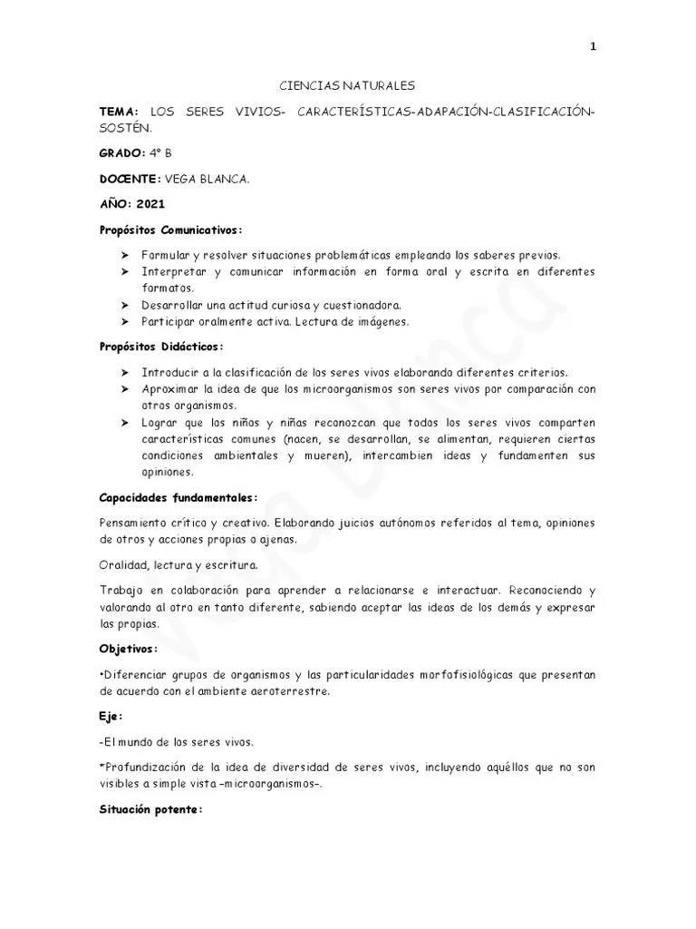 Seres Vivos Ciencias Naturales | PDF