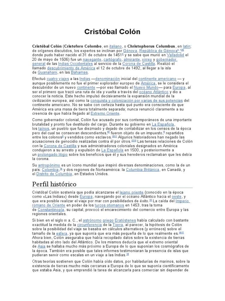 Cristóbal Colón | PDF | Cristobal Colon | Especia