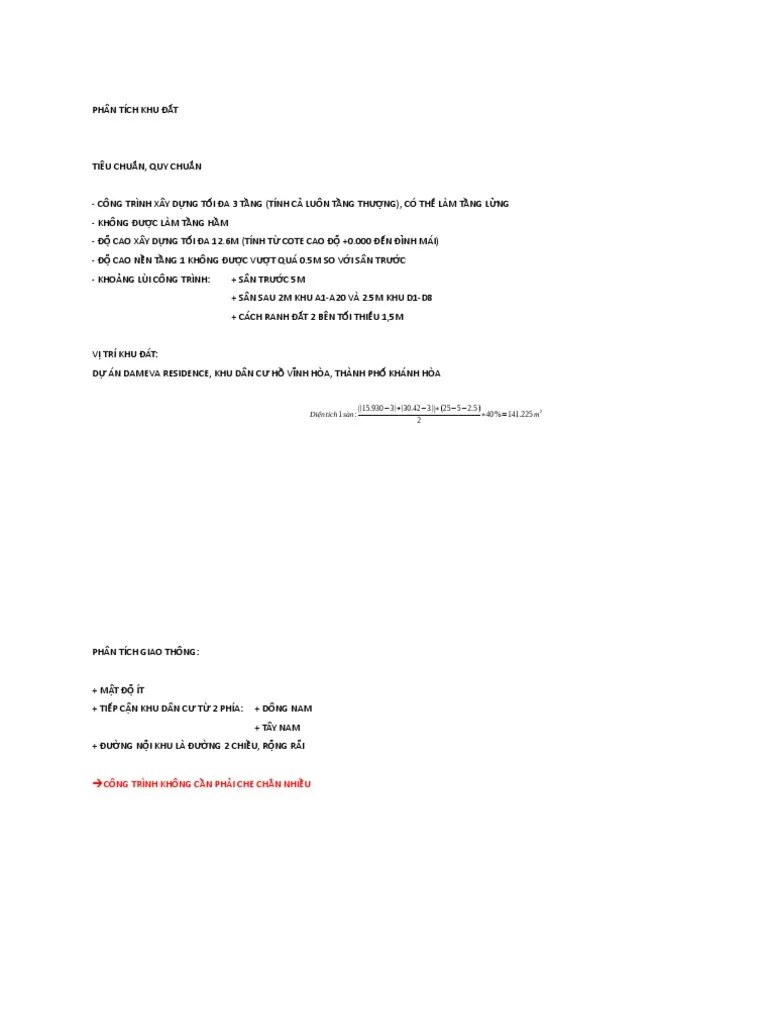 Phân Tích Khu Đất | PDF