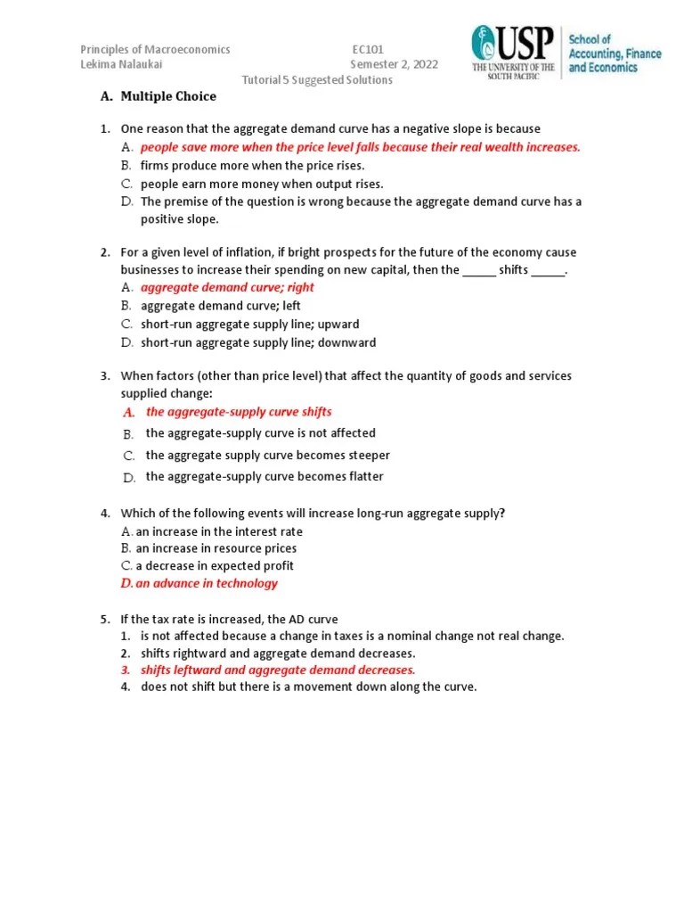 Tutorial 5 Suggested Solutions | PDF