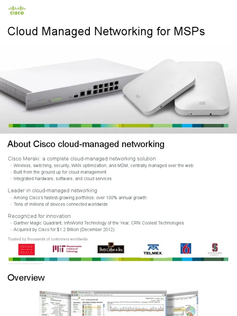 Cisco Meraki For MSPs - Presentation - V14 (1) (1) - 2 | PDF