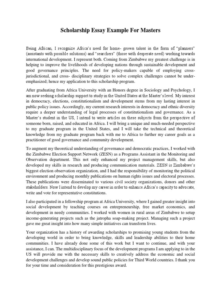 Scholarship-essay-example-for-masters | PDF