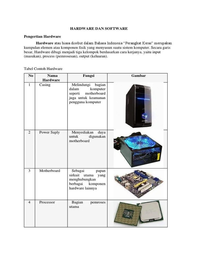 Hardware Dan Software | PDF