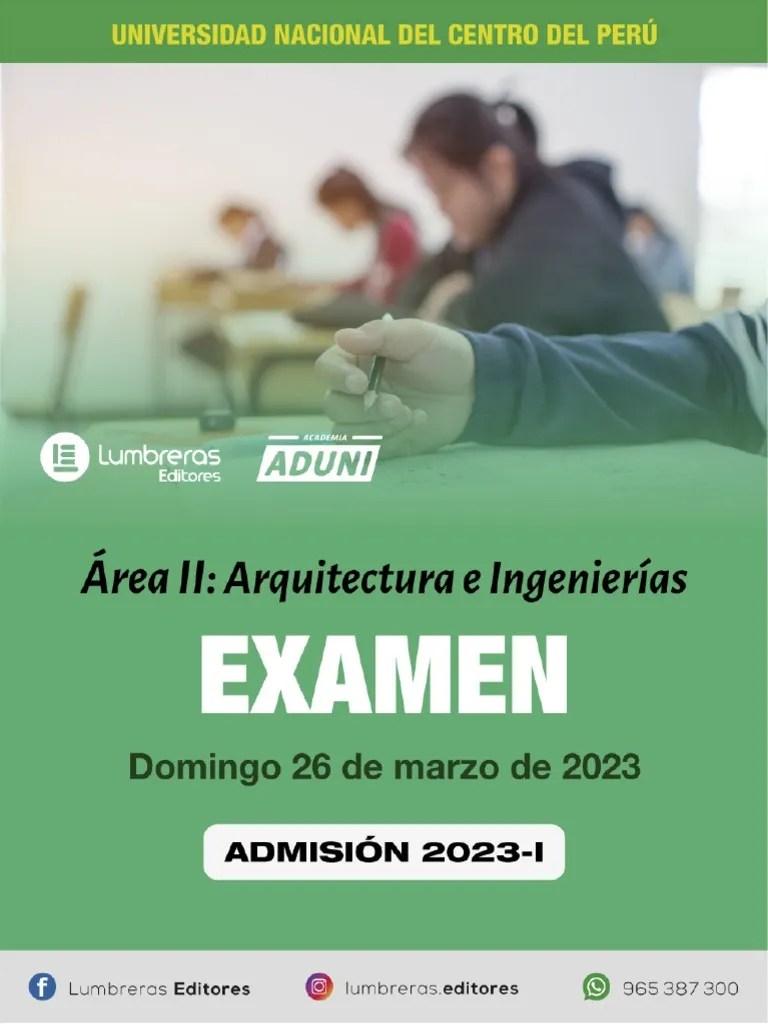 EX - Adm - UNCP 2023-I - Area II - ARQUITECTURA E INGENIERIAS | PDF