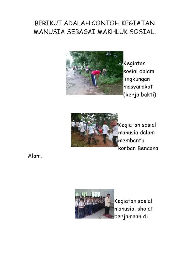 Berikut Adalah Contoh Kegiatan Manusia Sebagai Mak | PDF