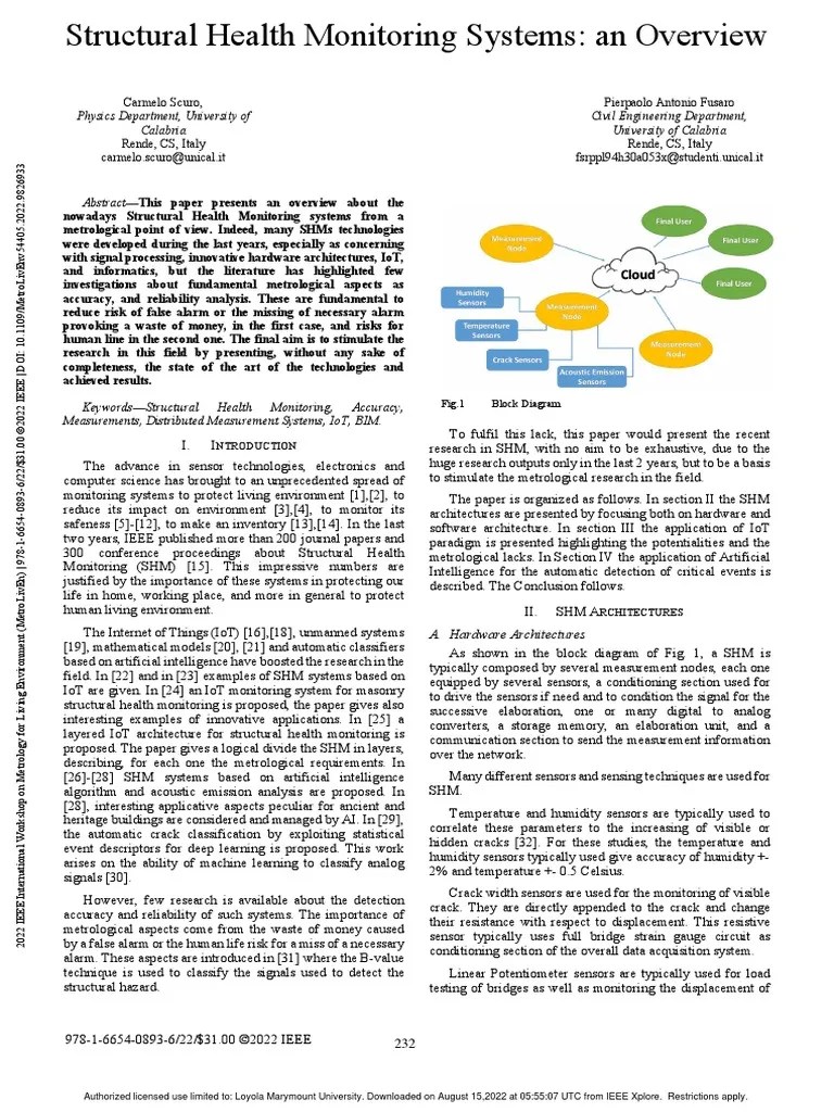 Structural Health Monitoring Systems An Overview | PDF
