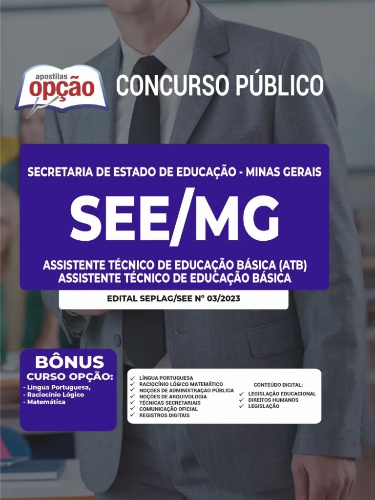 Apostila SEE-MG Em PDF - Assistente Técnico De Educação Básica (ATB) - Assistente Técnico De ...