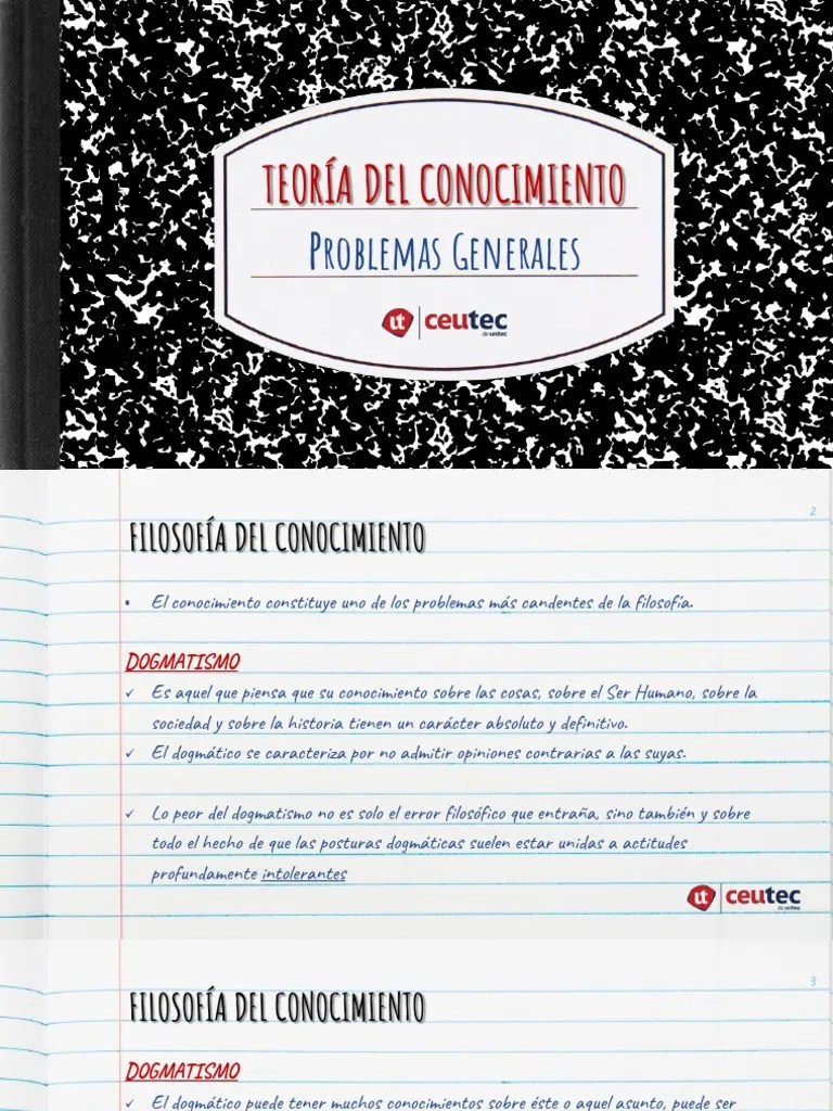 Teoría Del Conocimiento - Problemas Generales | PDF | Conocimiento | Verdad
