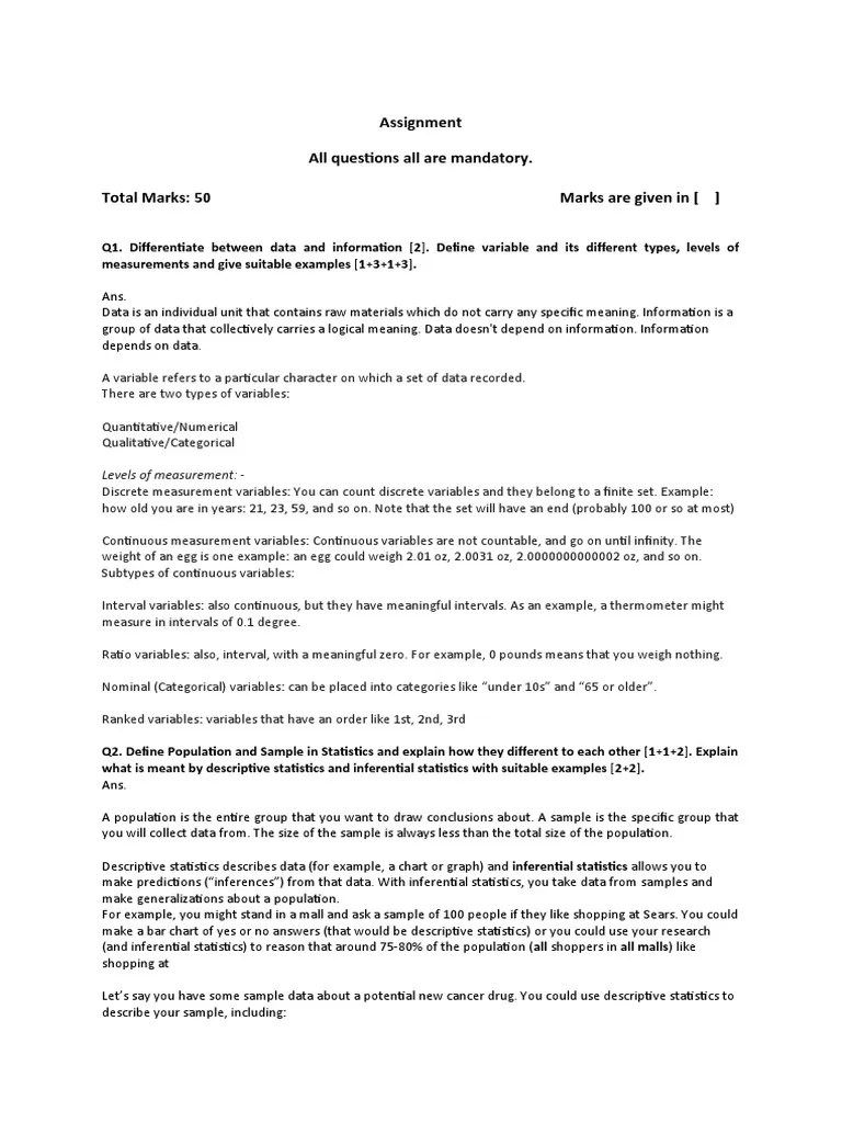 Assignment Of Biostatistics | PDF | Normal Distribution | Statistics