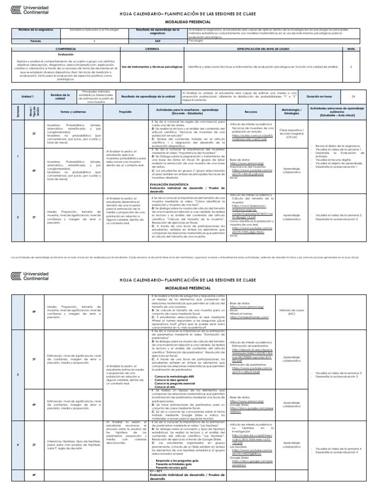 Sesiones De Clase Estadística Aplicada | PDF