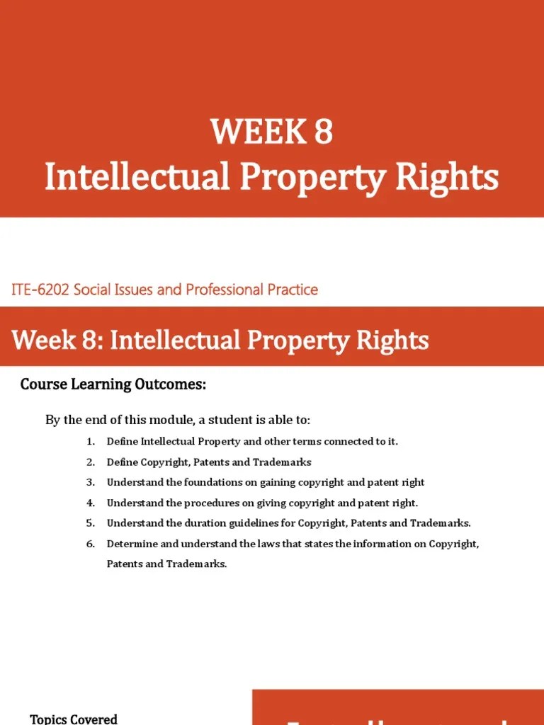 Module 7 - Intellectual Property Rights - Revised | PDF | Intellectual Property | Copyright