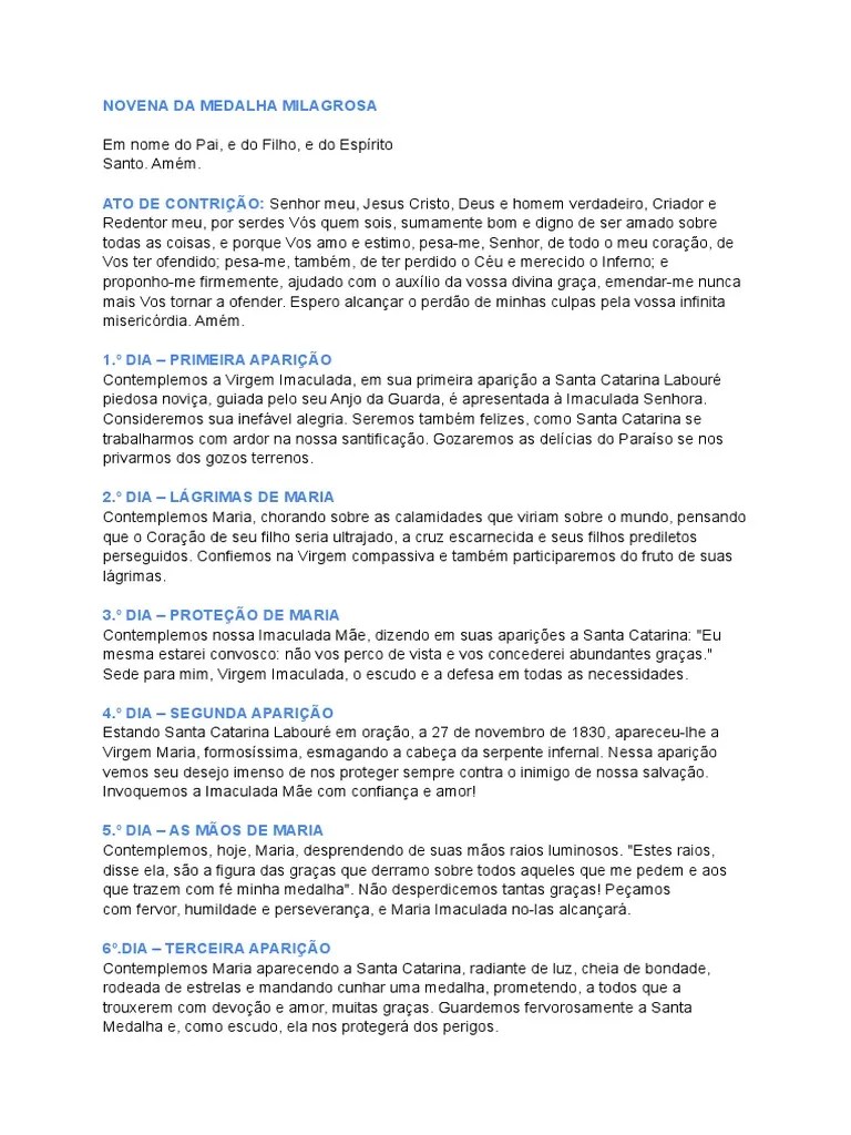 Novena Da Medalha Milagrosa-1 | PDF