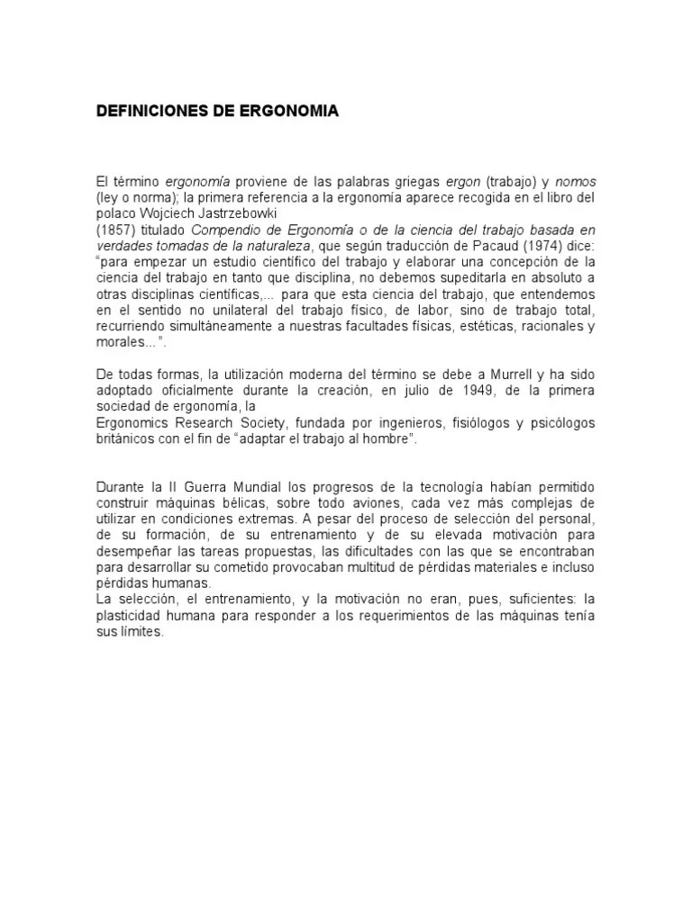 Introduccion A La Ergonomia 2 | PDF | Factores Humanos Y Ergonomía ...