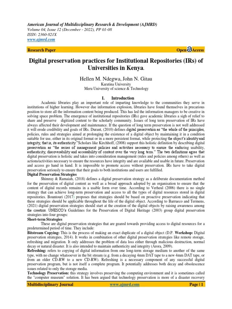 Digital Preservation | PDF | Libraries | Digital Library